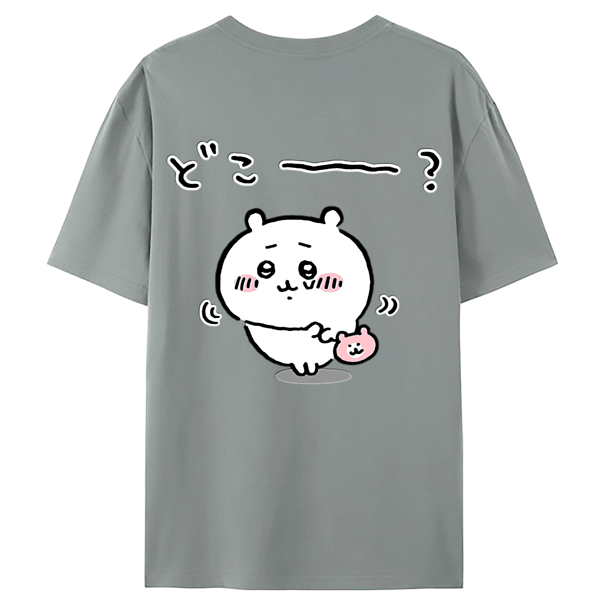 （画像用） ちいかわ ちいかわ Chii-kawa chiikawa 綿100％ メンズ半袖Tシャツ（バックプリント） 通気性